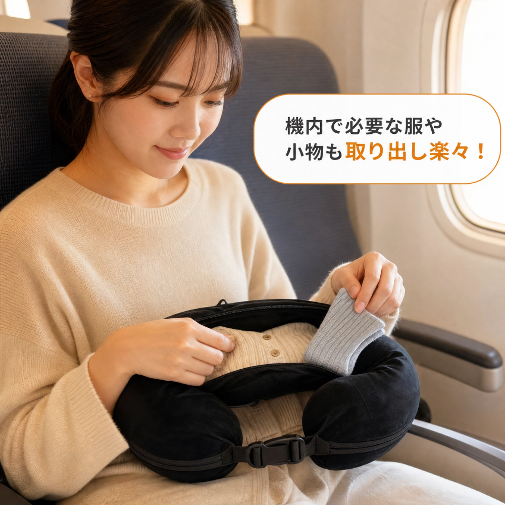 収納ネックピロー