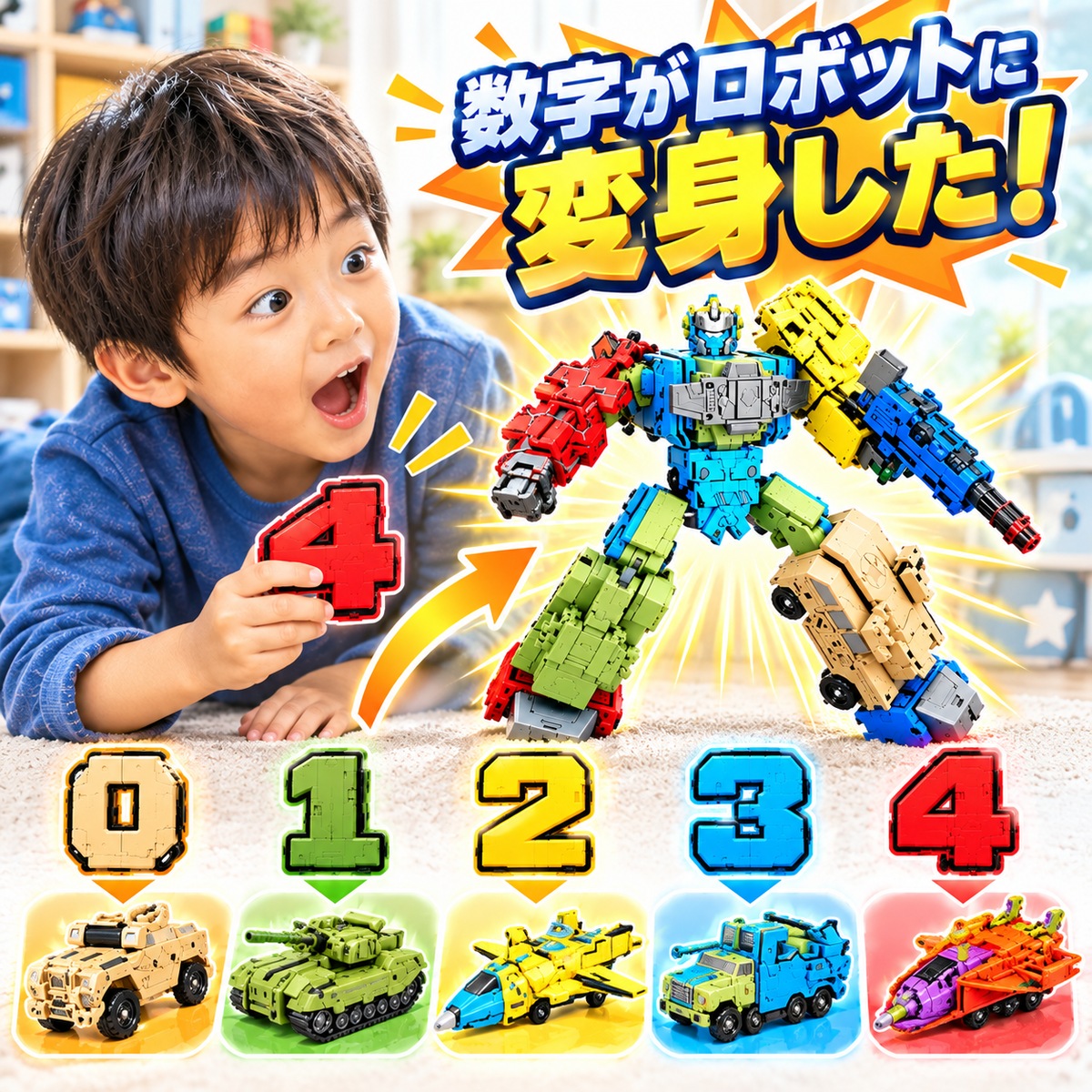 数字変身！車ロボット