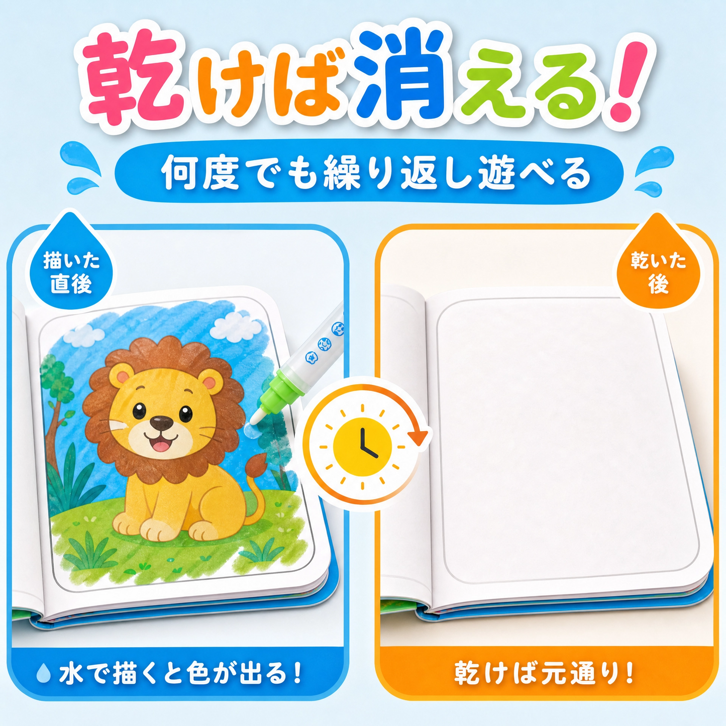 汚れない！マジック水お絵描きブック
